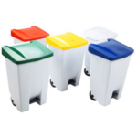 Coloured food waste bins