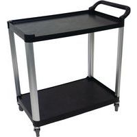 Industrial Aluminium Trolley/Cart With 2 Deep 30kg Plastic Shelves