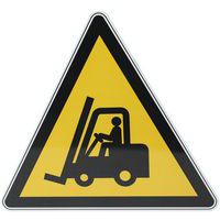 Round aluminium warning sign - Industrial vehicles - Manutan Expert