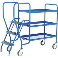 Step Tray Trolleys With Ergonomic Handles