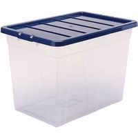 Clear Lidded Plastic Storage Boxes - Nestable & Stackable - Fellowes