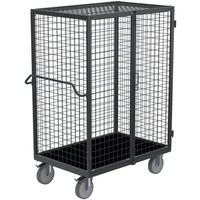 Lockable Wire Mesh Security Trolley - 500kg Cage Trolleys - Kongamek