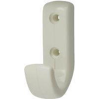 Colour Coated Single Coat Hook - Diamond White