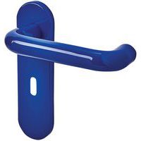 21mm Unsprung Door Handle - Keyhole Lock Set - Cobalt Blue