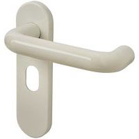 21mm Unsprung Door Handle - Oval Lock Set - Diamond White