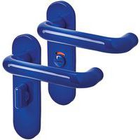 21mm Unsprung Door Handle - Bathroom Set - Cobalt Blue