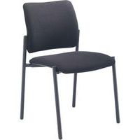 Black Conference/Meeting Room Side Chair - Fabric & Metal - Florence