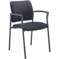 Black Conference/Meeting Room Arm Chair - Fabric & Metal - Florence