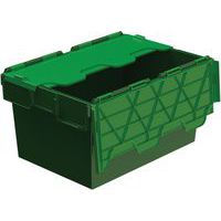 Tote Box With Attached Lid Green