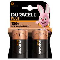 Plus 100% D alkaline battery - 2 or 4 units - Duracell