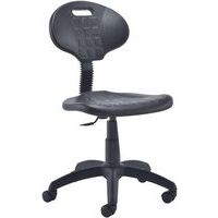 Black Workshop/Draughtsmans Chair - Polyurethane - Height Adjustable