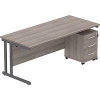 Office Desk - 1800x800mm - 3-Drawer Mobile Under Pedestal - 2 Uprights