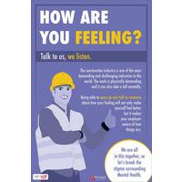 Mental Health 10/4mm Correx Signs - How Are You Feeling 600x400mm