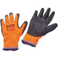 Hi-Viz Dipped Latex Gloves - Size Large - Thermal Lining