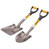 Bulk & Round Micro Shovel Twin Pack - Soft Grip Handle - Roughneck