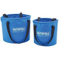 Faithfull 12L & 20L Collapsible Bucket Twin Pack - Fabric Handle