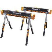 Folding Roughneck Colt Sawhorse Set - Height Adjustable Legs