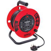 Faithfull 20m 13A Heavy Duty Cable Reel - 4 Sockets - Steel Frame