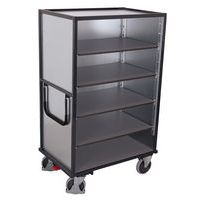 Trolley with sheet-metal walls and 5 shelves - 500 kg