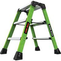 Little Giant 2-Tread Folding Sure Step Stool - Green HiViz Fibreglass