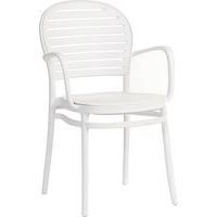White Cafe/Canteen Armchair - Indoor/Outdoor - White Legs - Skandi