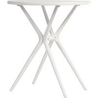 White Round Cafe/Canteen Table - Indoor/Outdoor - White Legs - Skandi