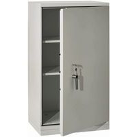 Grey Metal Lloyd Filing Cupboard - Double Key Lock -Adjustable Shelves