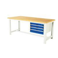 Cubio workbench with 3 drawers - Width 200 cm - Plywood