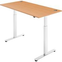 Electric White-Frame Sit-Stand Desk - Bluetooth Controlled Dual-Motor
