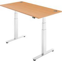 Electric Bluetooth Sit-Stand Desk - High Range - White-Frame - 2-Motor