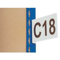 White Warehouse Racking Aisle Markers - Self-Adhesive 3 Characters