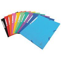 Elasticated 3-flap folder, glossy card - Assorted colours - Pack of 50