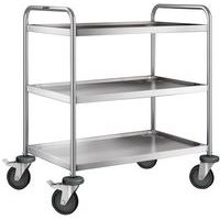 Stainless steel trolley - 3 shelves - Load capacity 120 kg