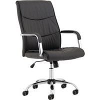 Black Office Chair - High Back - Luxury Faux Leather - Ergonomic Arms