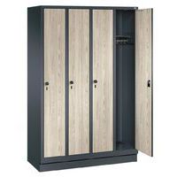 Évolo locker with wooden door - 2 to 4 columns - Width 300 mm - On base - CP
