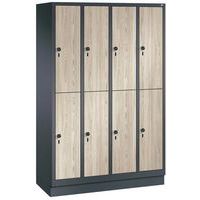 Evolo II wooden locker 4 to 8 compartments - 2 to 4 columns width 300 mm