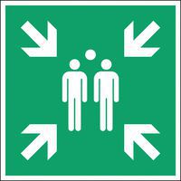Square emergency and evacuation sign - Assembly point - Rigid
