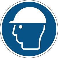 Round mandatory sign - Safety helmets must be worn - Rigid