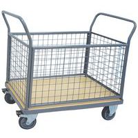 Mesh Back Platform Trolley - 4 Sided - 500kg - Manutan