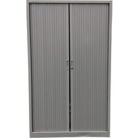 Used Grey Tambour Cupboard - 4 Shelves - HxWxD 1950x1000x450mm