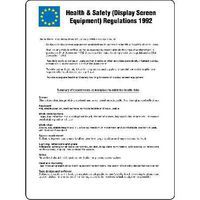 Health & Safety (Display Screen Equipment) Regulations 1992 Poster