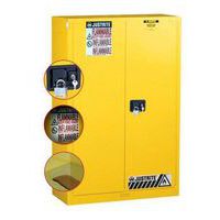Reflective warning labels, Cylinder lock and key set, leak proof sump.