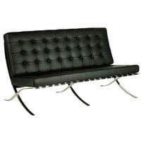Leather Faced Double Sofa