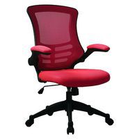 Mesh design office chair in red with black frame