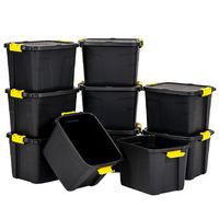 Heavy Duty Storage Box With Lid - 42L - Pack Of 10 - Strata