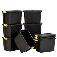 Heavy Duty Storage Box With Lid - 60L - Pack Of 10 - Strata