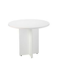 Round Meeting Table White