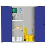 Blue Extra Wide Janitorial Cupboard 1830x1220x457mm