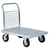 Zinc Plated Steel Platform Truck With 1-4 Mesh Sides - 700kg Capacity