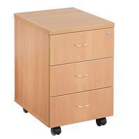 Beech 3 Drawer Mobile Pedestal